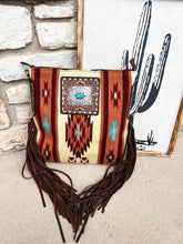 The Ole Ike Clanton Saddle Blanket Purse (Rust & Turquoise Buckle)