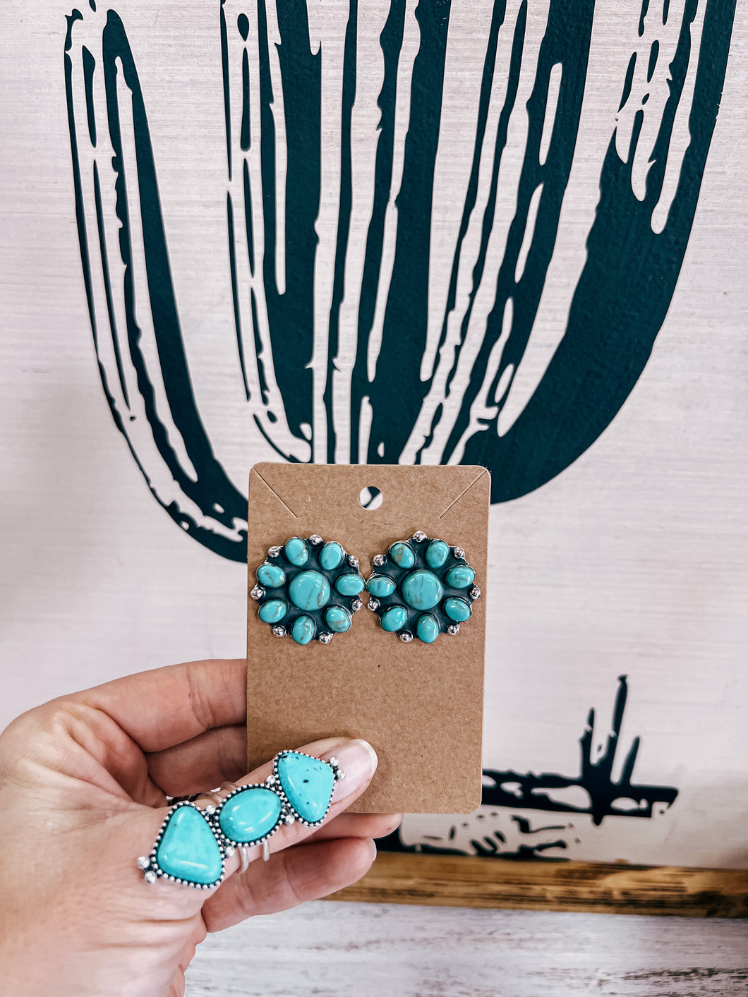 The Floral Authentic Turquoise Earrings