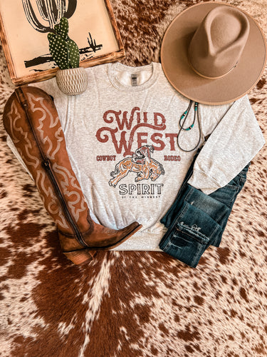 Wild West Cowboy Rodeo Sweatshirt (Ash)