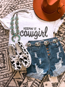 Keep It Cowgirl Tee (Off White)