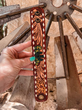 Tooled Leather Bracelet (Brown Cactus)
