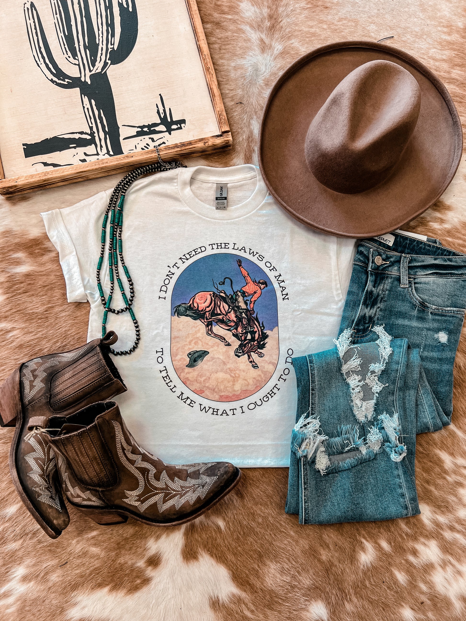 Laws Of Man Tee (White) - The Vintage Emmie