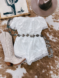 The Galloway Lace Romper (White)
