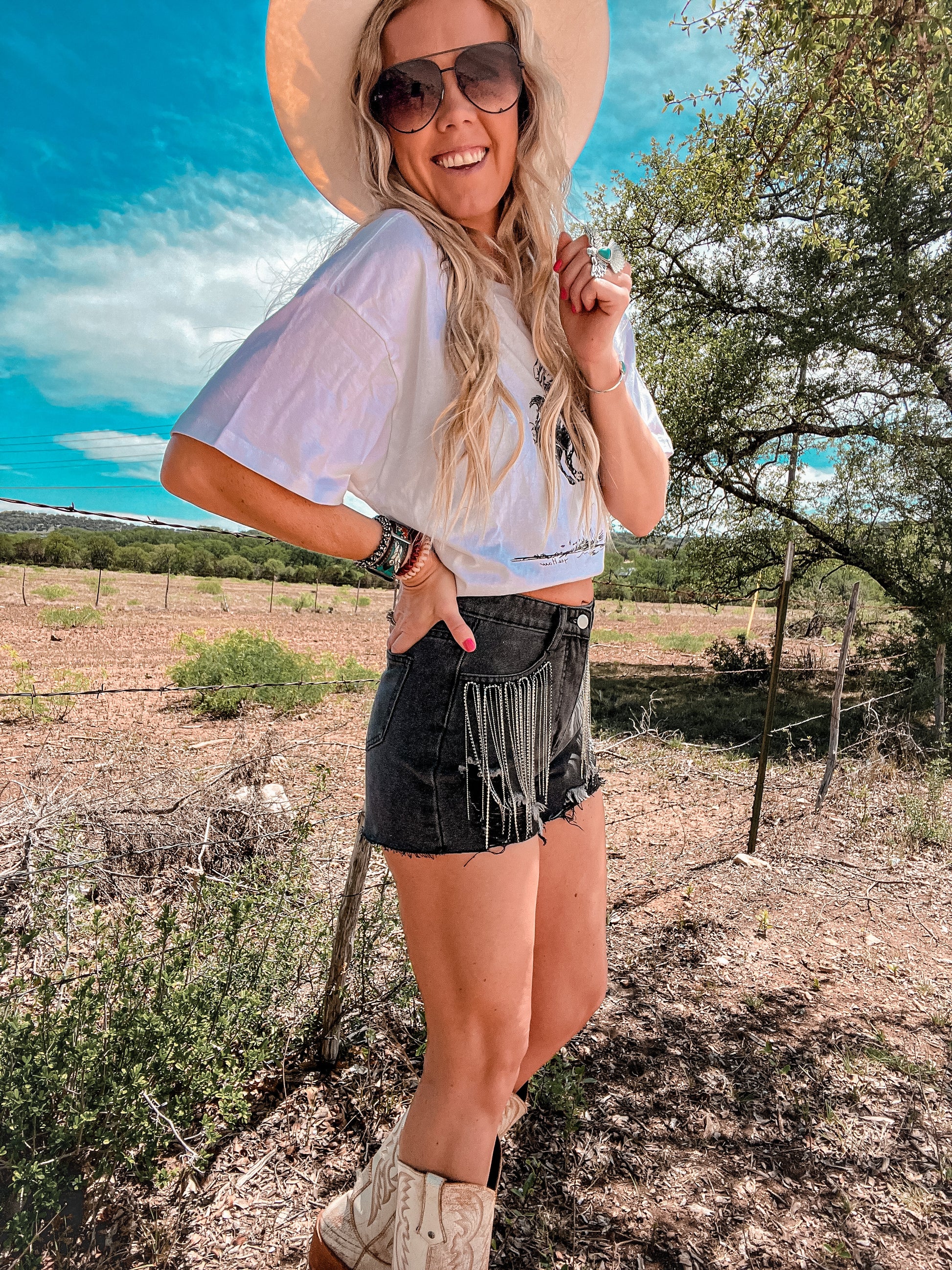 The Steiner Rhinestone Shorts (Black) - The Vintage Emmie