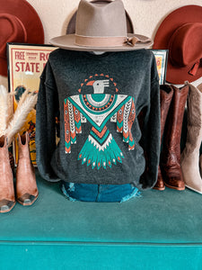 Aztec Thunderbird Sweatshirt (Mineral Wash Black)